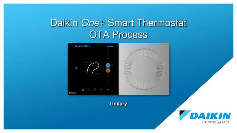 DAIKIN ONE Smart Thermostat Instructions